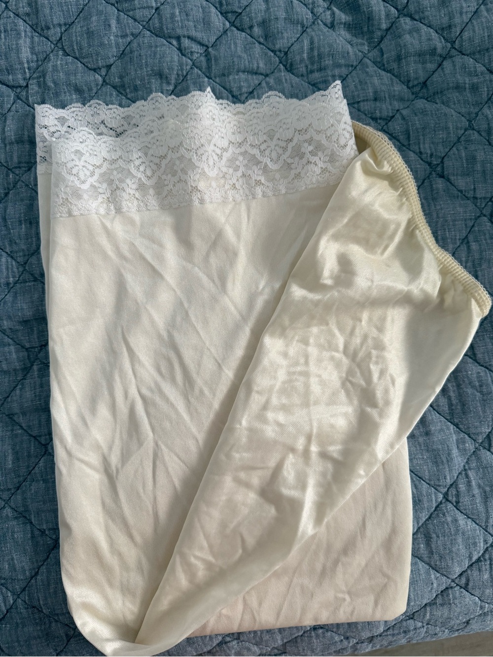 Lace Trim Half Slip in Cream - Women’s Intimates